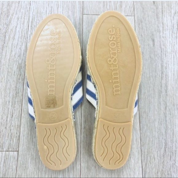 Denim blue + white stripe canvas slides 5.5, 6N, 7, 7.5N, 8, 8.5N NIB - Picture 4 of 6